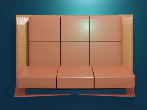 A simple sofa with a metal bottom and back 3D Model