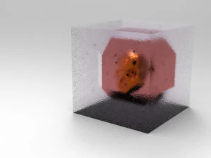 クリスタルのゴールド スカル 3Dモデル