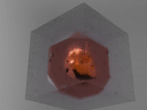 Gold skull in crystal 3D Model