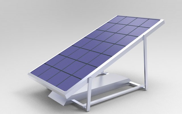 Simple solar panel 3D Model .c4d .max .obj .3ds .fbx .stl .blend 
