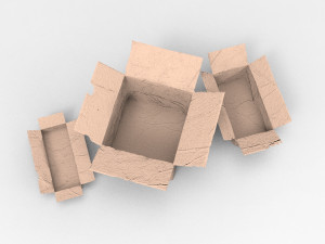Three cardboard boxes 3Dモデル