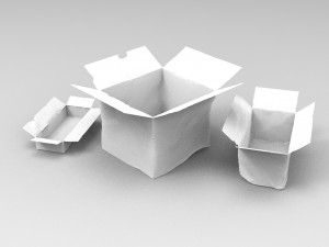 Three cardboard boxes 3D Model