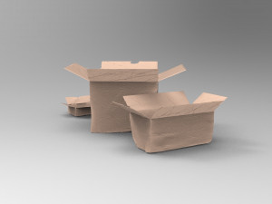 Three cardboard boxes 3D Model