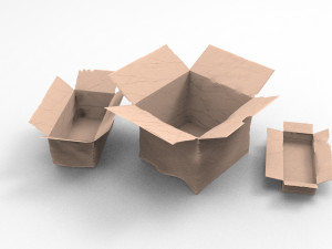 Three cardboard boxes 3D Model