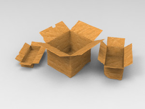 Three cardboard boxes 3D Model