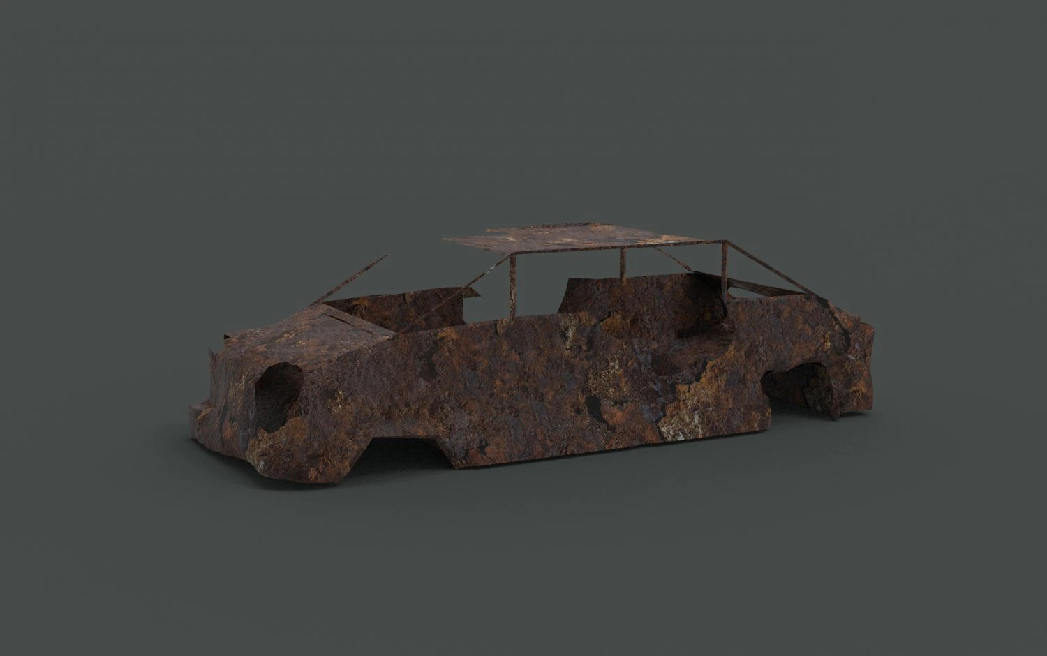 Rusty car body 3D Model .c4d .max .obj .3ds .fbx .stl .blend 