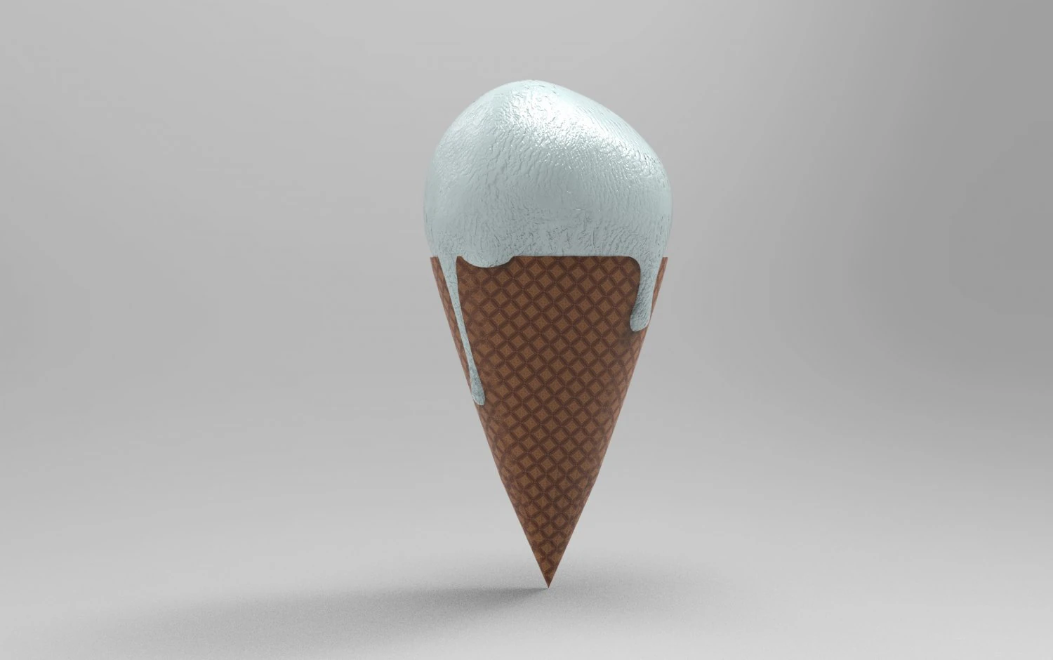 Ice cream with wafel 3D Model .c4d .max .obj .3ds .fbx .stl .blend 