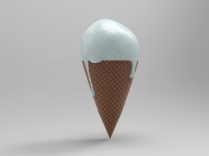 Ice cream with wafel 3D Model