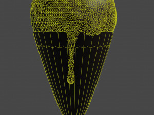 Ice cream with wafel 3D Model
