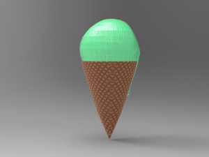 Ice cream with wafel 3D Model