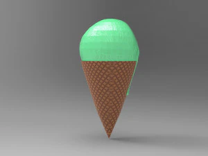 Ice cream with wafel 3D Model