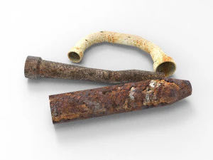 Old rusty pipes 3D Model