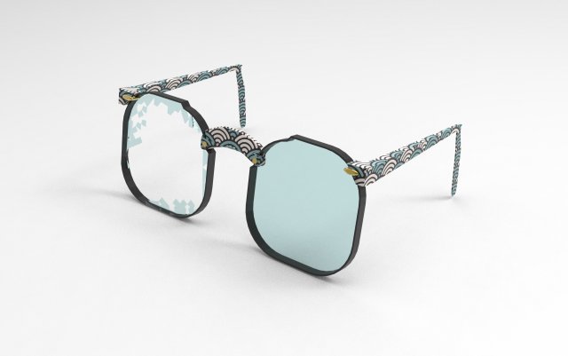 Broken glasses 3D Model .c4d .max .obj .3ds .fbx .stl .blend 