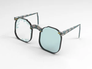 깨진 안경 3D 모델