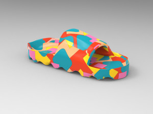 Summer rubber slippers 3D Модель