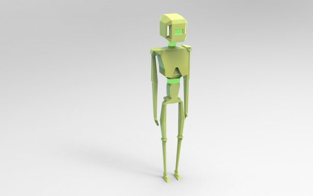 Cute anthropomorphic robot 3Dモデル .c4d .max .obj .3ds .fbx .stl .blend 