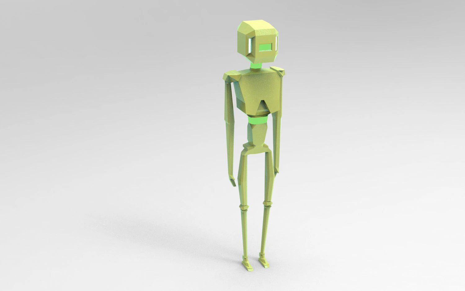 Cute anthropomorphic robot 3D Model .c4d .max .obj .3ds .fbx .stl .blend 