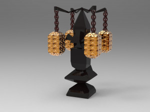 Mystical pillar with faces 3D Model