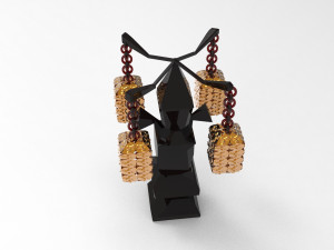 Mystical pillar with faces Modelo 3D