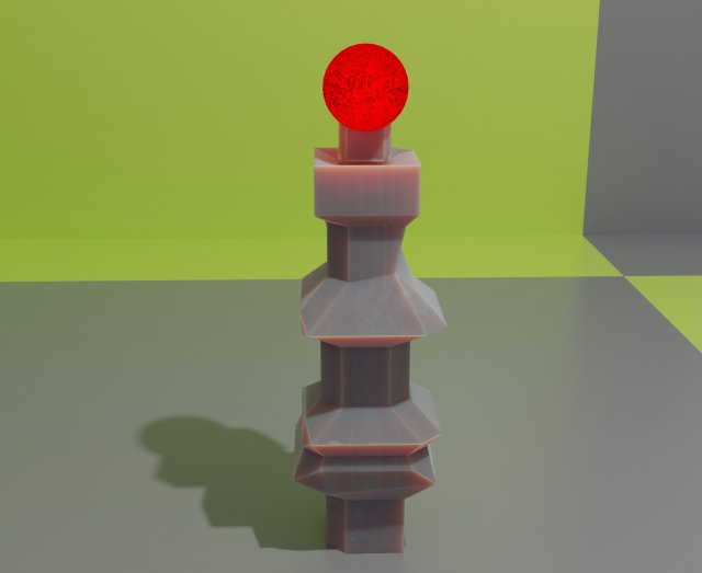 Magic pillar with phosphorescent knob 3Dモデル .c4d .max .obj .3ds .fbx .stl .blend 