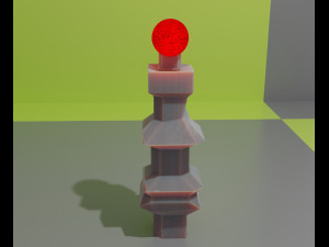 Magic pillar with phosphorescent knob 3D 模型