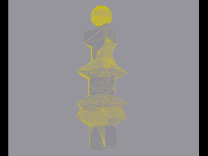 Magic pillar with phosphorescent knob 3D Model