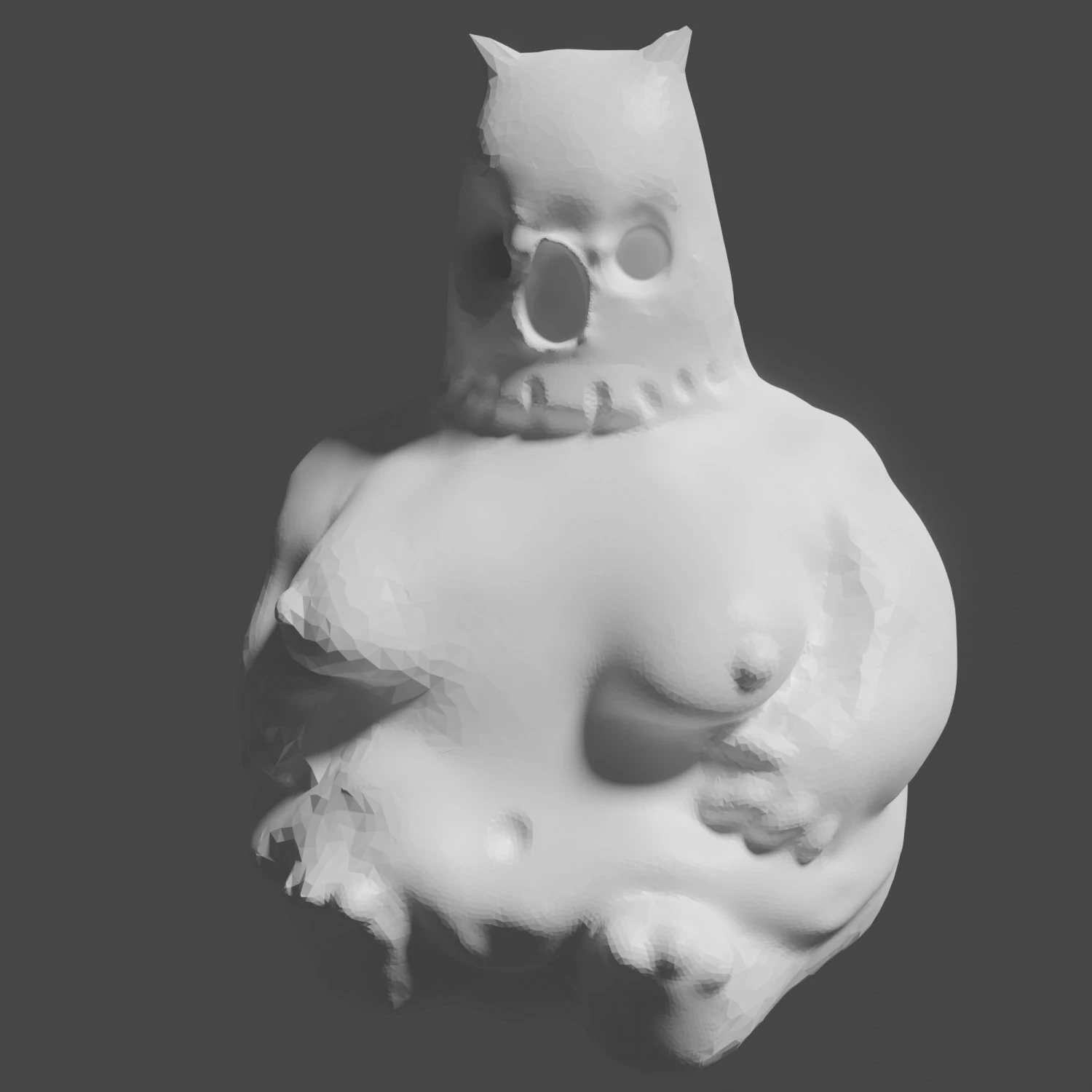 Scary cursed figurine of death 3D Model .c4d .max .obj .3ds .fbx .stl .blend 