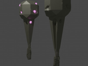 Stone club with glowing mineral 3D Модель