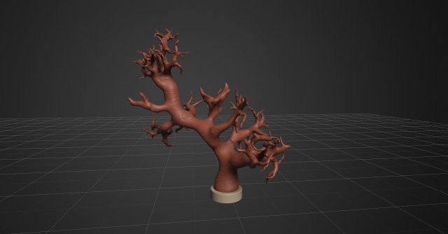 Branchy tree without leaves and with a heart 3D मॉडल .c4d .max .obj .3ds .fbx .stl .blend 