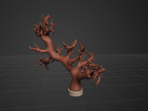 Branchy tree without leaves and with a heart 3D-Modell