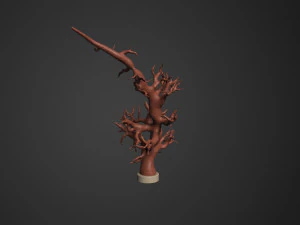 Branchy tree without leaves and with a heart 3D Model