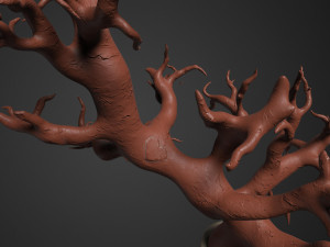Branchy tree without leaves and with a heart 3D मॉडल