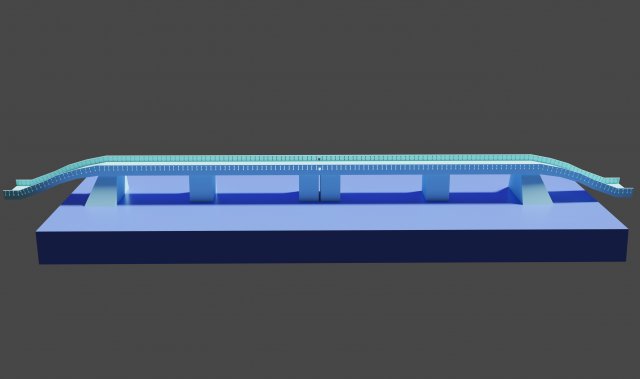 Simple stone or concrete bridge Model 3D .c4d .max .obj .3ds .fbx .stl .blend 
