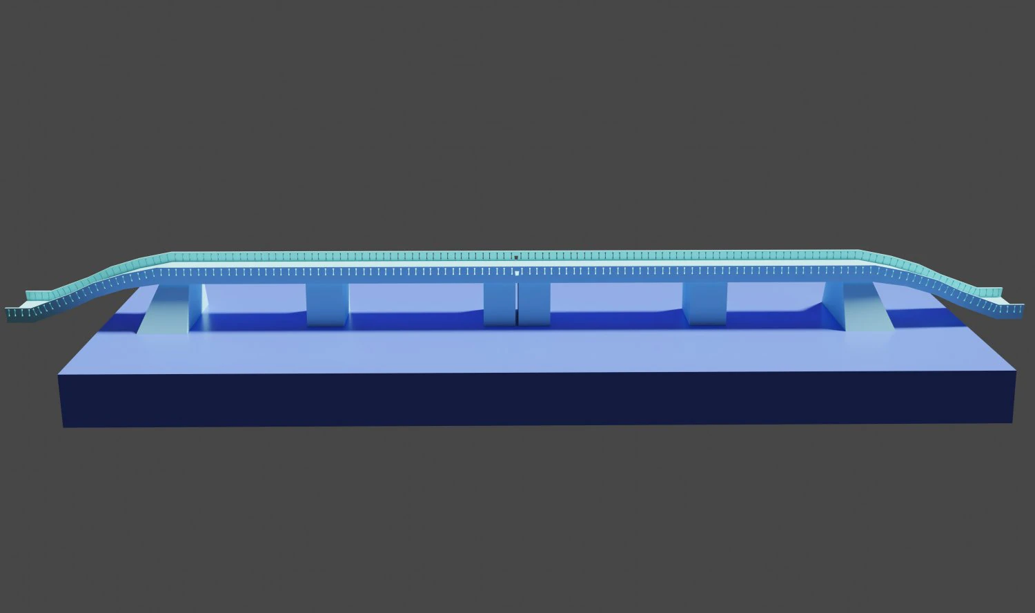 Simple stone or concrete bridge 3D Model .c4d .max .obj .3ds .fbx .stl .blend 