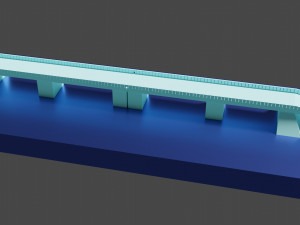 Simple stone or concrete bridge Model 3D