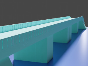 Simple stone or concrete bridge Model 3D