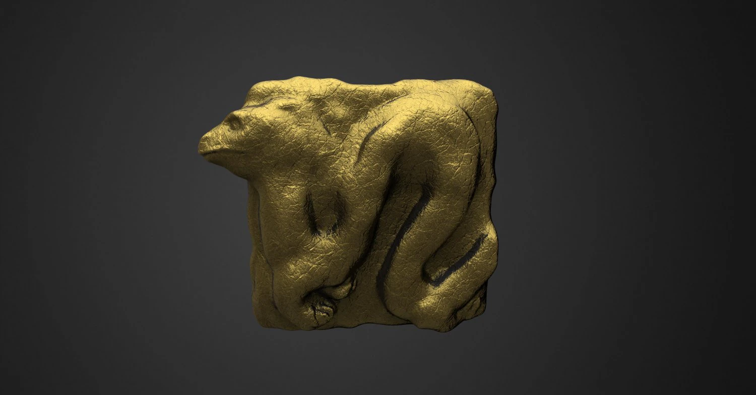 Tile with dragon form bas-relief 3D Model .c4d .max .obj .3ds .fbx .stl .blend