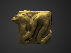 Tile with dragon form bas-relief 3D Model