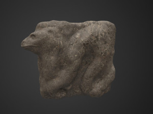 Tile with dragon form bas-relief Modelo 3D