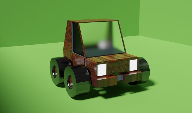 Wooden toy car 3D 模型 .c4d .max .obj .3ds .fbx .stl .blend 