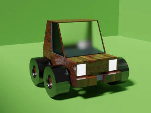 लकड़ी की खिलौना कार 3D मॉडल