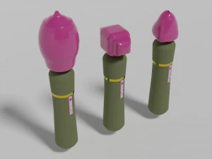 带三个喷嘴的振动器或按摩器 3D 模型