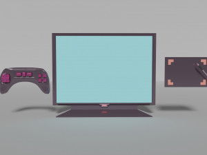 Game joystick monitor and graphics tablet with stylus Modelo 3D