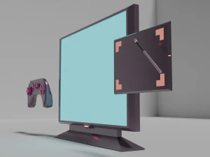 Game joystick monitor and graphics tablet with stylus 3D Model