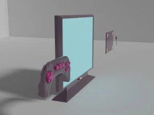 Game joystick monitor and graphics tablet with stylus 3D Model
