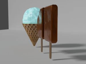 Three types of ice cream 3D Model