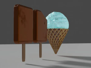 Three types of ice cream 3D Model