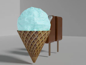 Three types of ice cream 3D Model