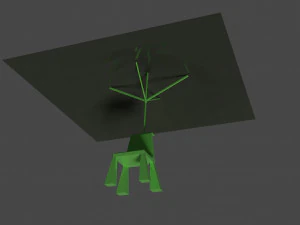 Beach plastic chair with umbrella 3D Model