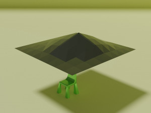 Beach plastic chair with umbrella 3D Модель